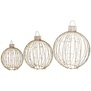Set of 3 LED Lighted Ornaments Christmas Yard Decoration | Christmas ...