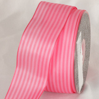Pink Striped Wired Craft Ribbon 1.5