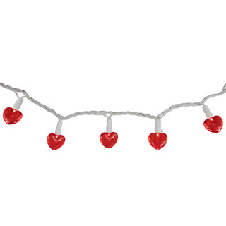 20-Count Red LED Mini Hearts Valentine's Day Lights - 4.75ft, White ...