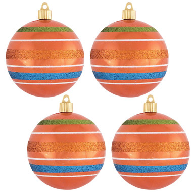  YETTASBIN Orange Solid Color Large Christmas Ornament