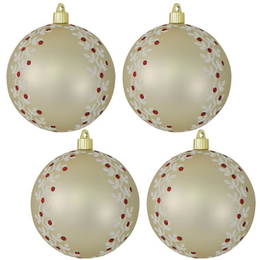 Northlight 4ct Green Velvet Glass Christmas Ball Ornaments with Gold  Snowflakes 3 (80mm) 