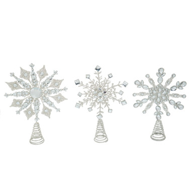 12ct Clear Faceted Snowflake Ornaments 6.5