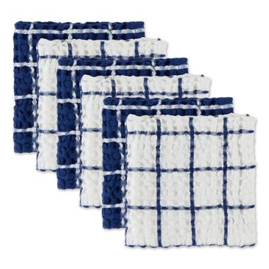 Set of 4 Blue & White Floral Rectangular Dish Towels 28