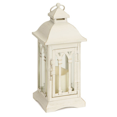 Northlight 12.4-Inch LED Battery Operated Lantern White Flickering