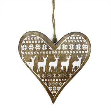 Inspirational Mango Wood Heart Ornament