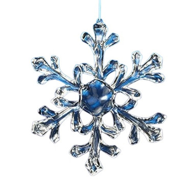 Blue & White Snowflake Glitter Christmas Ornament – Sassy Boo