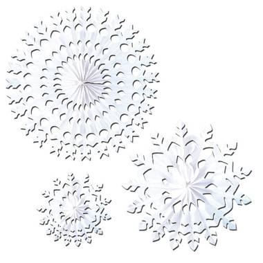 Beistle Snowflake Cutouts, White - 9 count