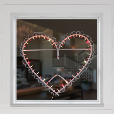 Lighted Valentines Day Window Decoration, 3 Pack Love Heart Window Lights,  Battery Operated Valentine Decorations for Wedding Mother's Day or Party