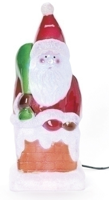 LED Lighted Santa Acrylic Christmas Snow Globe - 12