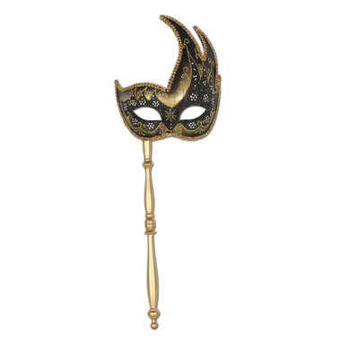 Club Pack of 12 Black & Silver Elegantly Glittered Mardi Gras Masquerade  Masks