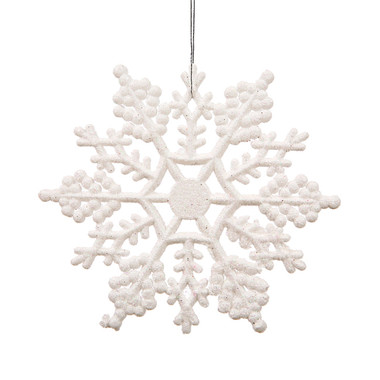 8 in x 7 in Large Wood Snowflake Christmas Decoration, White, by Holiday  Time 