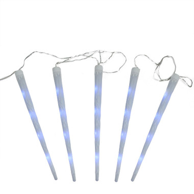 Set of 5 Color Changing Cascading Icicle Christmas Light Tubes - 13 ft Clear  Wire