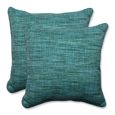 Coastal Horizon Blue Outdoor Throw Pillow Set