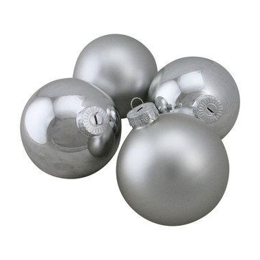 4” Clear White Swirl Iced Ball Ornament