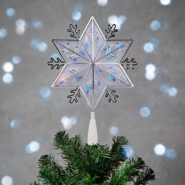 Christmas Tree Topper Decoration Glittering Beaded Snowflake Star