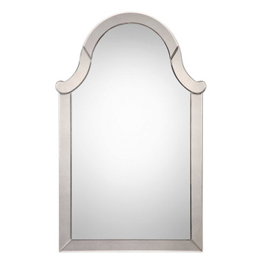 34 Silver Polystyrene Framed Quatrefoil Designed Square Wall Mirror