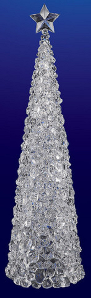 Worallymy Crystal Christmas Tree with LED Lights Tabletop Battery