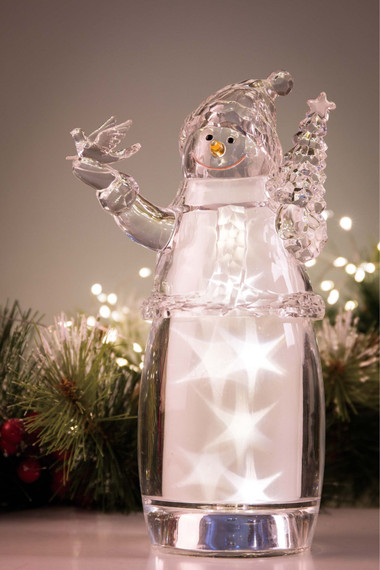 The Whitehurst Company S/2 Porcelain LED Lighte D Snowmen ,White