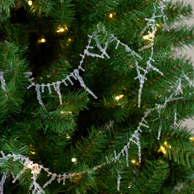 15' Shiny Silver Mirrored Disco Ball Beaded Christmas Garland, Unlit