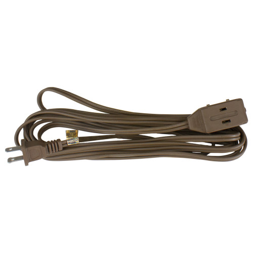Indoor Power Extension Cord with 3-Outlets and Safety Lock - 15' - Brown - IMAGE 1