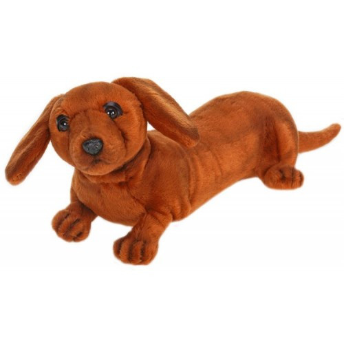 Set of 3 Lifelike Handcrafted Extra Soft Plush Dachshund Dog Puppy Stuffed Animals 15.75" - IMAGE 1
