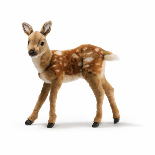 Handcrafted Soft Plush Large Bambi Deers - 14" - Set of 2 - Brown - IMAGE 1