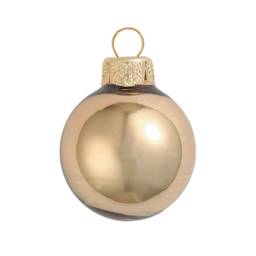 Gold Shiny Glass Christmas Ball Ornaments 7" (180mm) - IMAGE 1