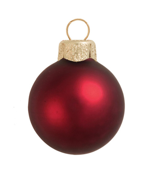 Matte Glass Christmas Ball Ornaments - 3.25" (80mm) - Henna - 8ct - IMAGE 1