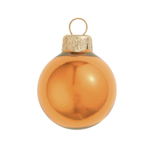 Burnt Pearl Glass Christmas Ball Ornaments 1.25" (30mm) - Orange - 40ct - IMAGE 1