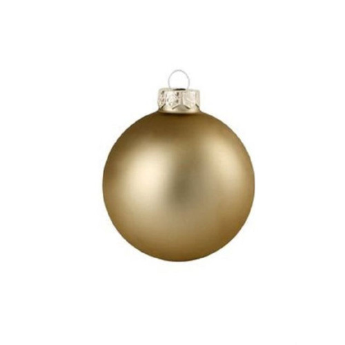 4ct Antique Gold Matte Glass Christmas Ball Ornaments 4.75" (120mm) - IMAGE 1