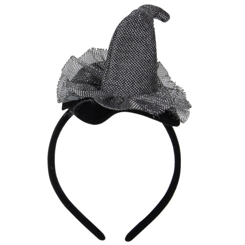 Gray Mesh Witch's Hat Halloween Headband Costume Accessory - IMAGE 1