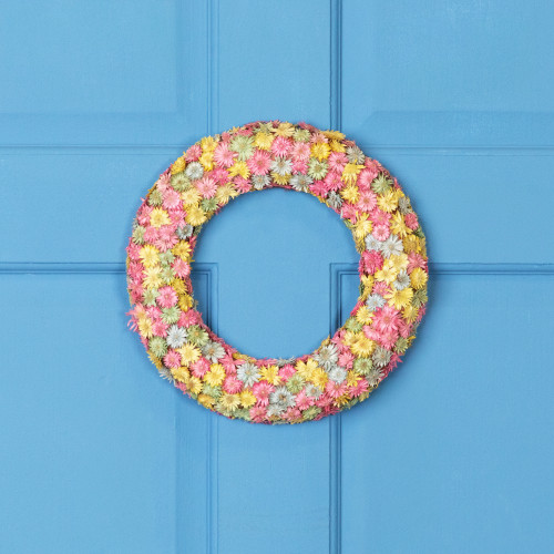 Multi-Colored Daisy Artificial Spring Floral Wreath, 10-Inch - IMAGE 1