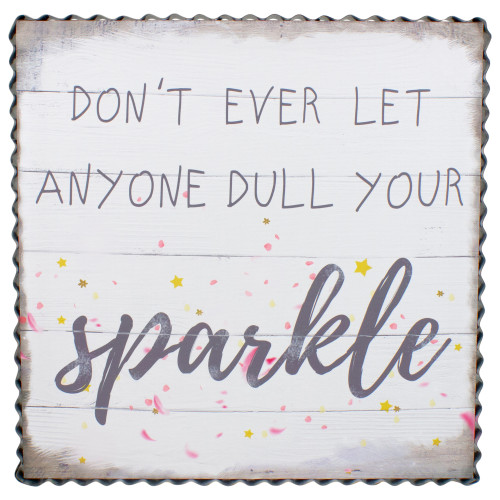 Metal Framed "Don't Ever Let Anyone Dull Your Sparkle" Canvas Wall Art 12" - IMAGE 1