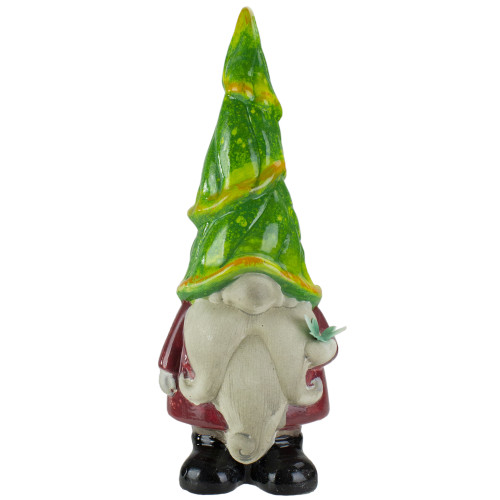 Green Gnome with Butterfly Outdoor Garden Decoration - IMAGE 1