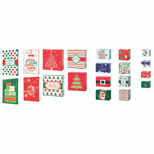 Pack of 20 Assorted Christmas Holiday Gift Boxes - IMAGE 1