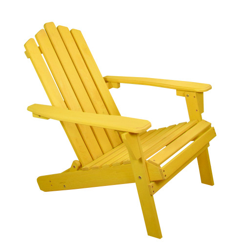 36" Yellow Classic Folding Wooden Adirondack Chair - IMAGE 1