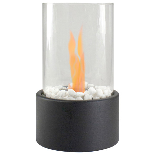 Bio Ethanol Round Portable Fireplace with Black Base - 10.5" - IMAGE 1