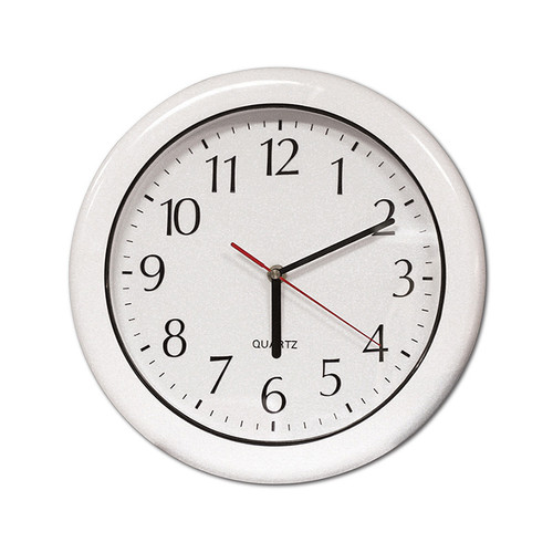 12" Battery Operated Ivory White Large Print Outdoor Clock - IMAGE 1