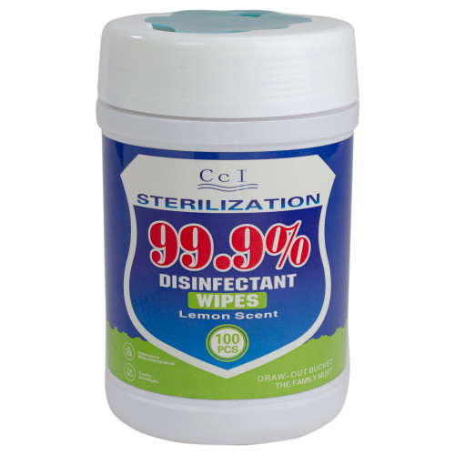 100 Count Lemon Scented 99.9% Disinfectant Wipes (Pack of 8) - IMAGE 1