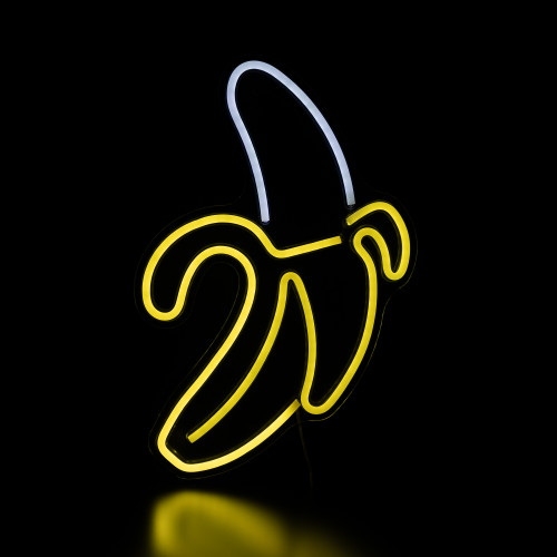 LED Banana Neon Lighted Wall Art - 18" - Yellow - IMAGE 1