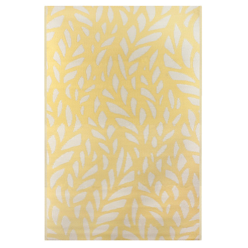 4' x 6' Yellow and White Floral Rectangular Outdoor Area Rug - IMAGE 1