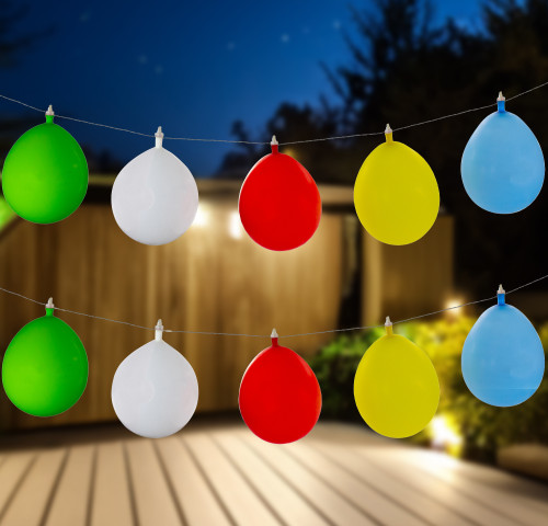 10-Count Multi-Color LED Inflatable Balloon String Lights - IMAGE 1