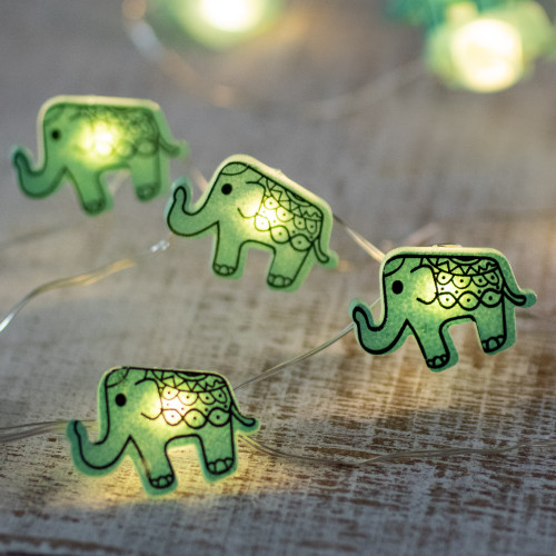 LED Elephant Fairy Lights - Warm White - 2.75' Silver Wire - 10ct - IMAGE 1