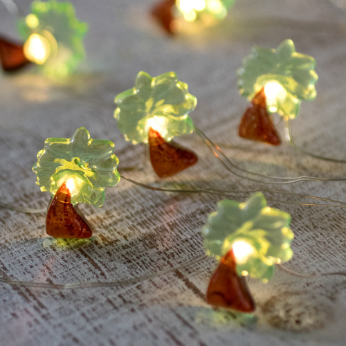 LED Palm Tree Fairy Lights - Warm White - 2.75'  Silver Wire - 10ct - IMAGE 1