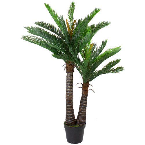 5' Potted Two Tone Green Cycas Artificial Floor Plant - IMAGE 1