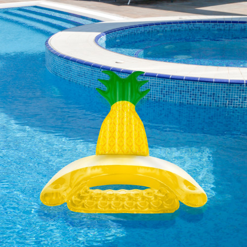 60" Inflatable Pineapple Swimming Pool Sling Chair Pool Float - IMAGE 1