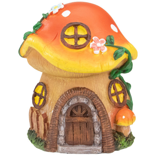 Mushroom House Outdoor Garden Statue - 6.25" - IMAGE 1