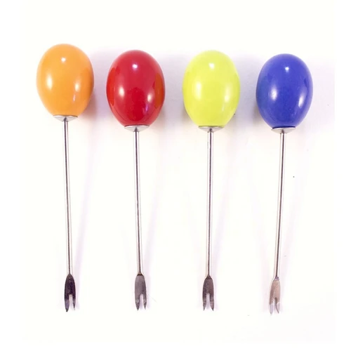 Pack of 4 Multi Color Olive Appetizer and Cocktail Ceramic Picks 5.5" - IMAGE 1