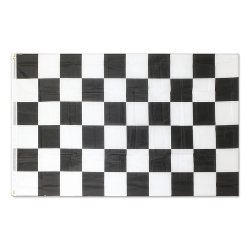 Club Pack of 12 Black and White Sport Racing Checkered Flag Decorations 5’ - IMAGE 1