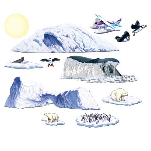 Nautical Arctic Iceberg Photo Backdrop - 59" - Blue and White - Pack of 144 - IMAGE 1